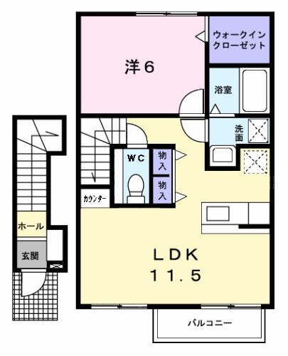 NOVA(1LDK/2階)の間取り写真