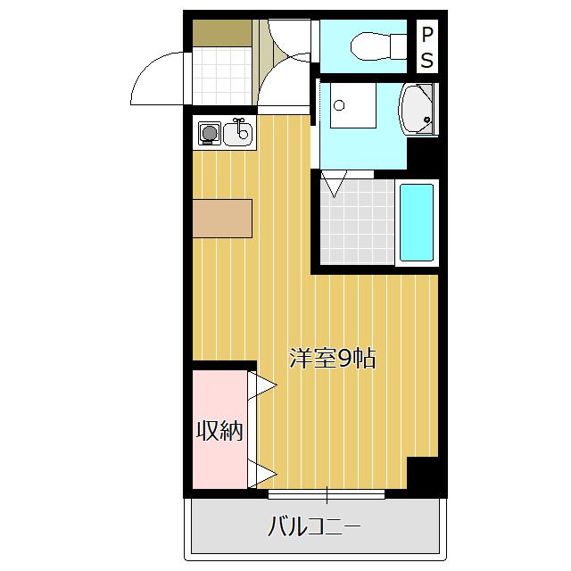 モアクレスト・常磐パーク(ワンルーム/6階)の間取り写真