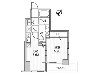 ドゥーエ東高円寺(1LDK/8階)の間取り写真