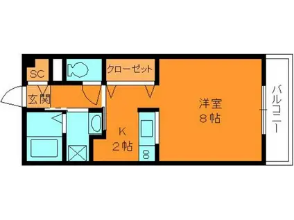 プチメゾンMIYO(1K/2階)の間取り写真