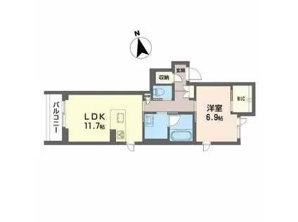 ベレオ中央通(1LDK/3階)の間取り写真