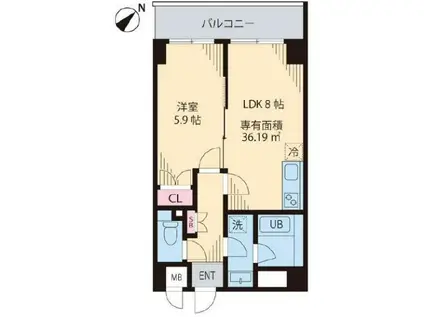 アファンガーデン(1LDK/3階)の間取り写真