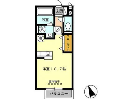 ラ・ステュディオ(ワンルーム/2階)の間取り写真