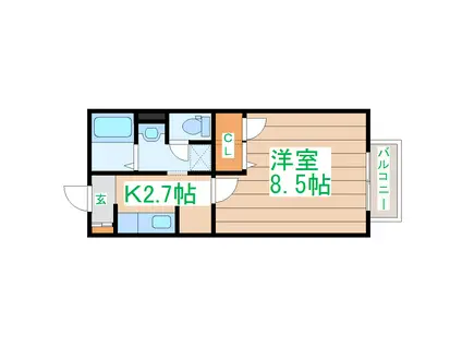 サンライト大和町(1K/1階)の間取り写真