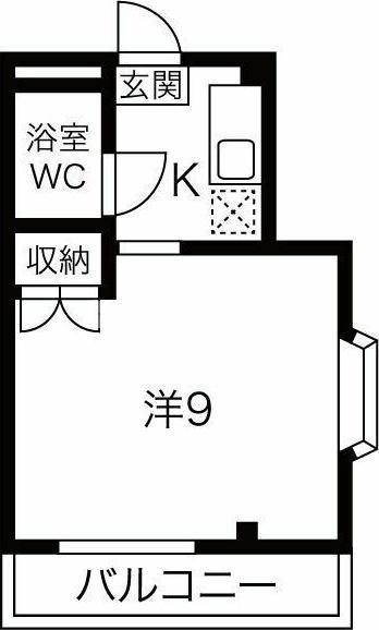 シンコーハイツ(1K/4階)の間取り写真
