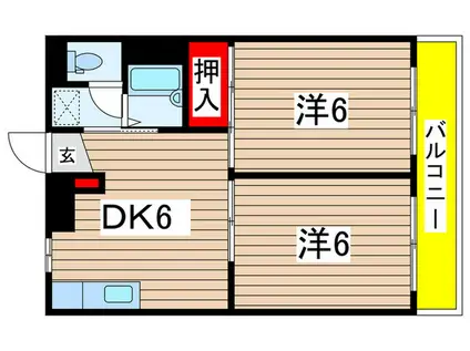 エトワール末広(2DK/2階)の間取り写真