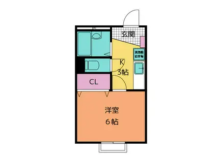 スペランツァI(1K/1階)の間取り写真