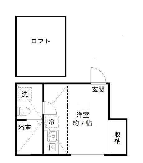 LOFTER(ワンルーム/1階)の間取り写真