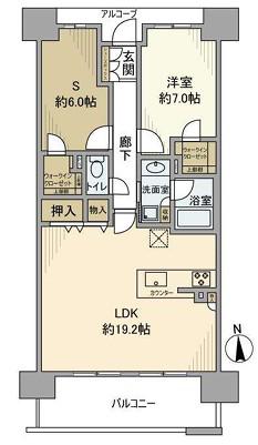 ワコーレ姫路ザ・スイート(1SLDK/9階)の間取り写真
