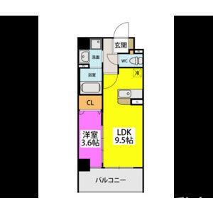 住吉神南プレイス(1LDK/4階)の間取り写真