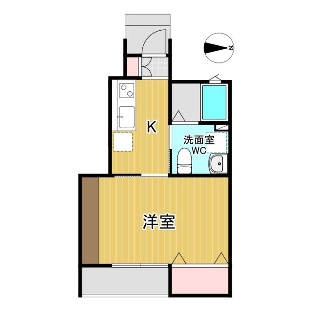 レセナ湊東I(1K/1階)の間取り写真