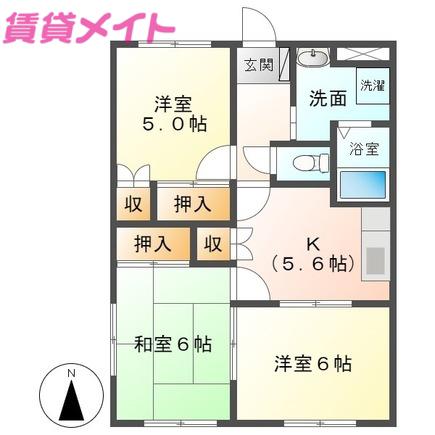 BEAUTIFUL LIFE(3K/1階)の間取り写真