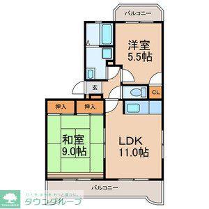 ハイツおゆみ野Ⅱ(2LDK/3階)の間取り写真
