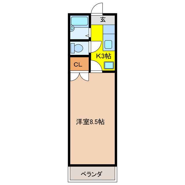 ナイスコート25(1K/4階)の間取り写真