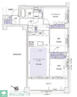 KDXレジデンス横濱紅葉坂(2SLDK/2階)の間取り写真
