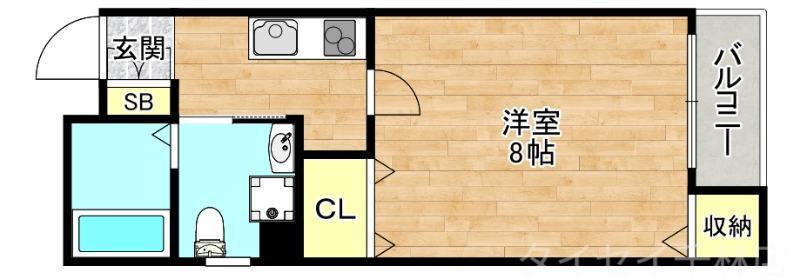 ベリーウェル都島II(1K/5階)の間取り写真