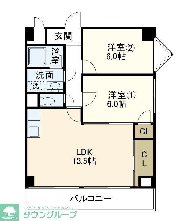 グレイス弥生台(2LDK/2階)の間取り写真