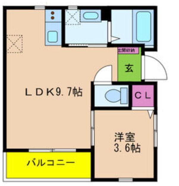 コート・ロッソ(1LDK/2階)の間取り写真
