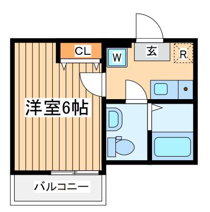 エスセンタービルド3(1K/1階)の間取り写真