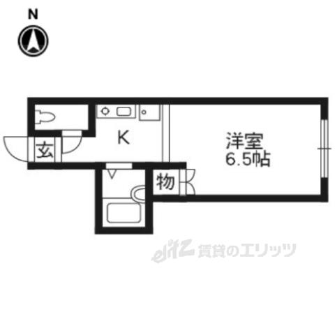 サンライズ牧野(1K/1階)の間取り写真