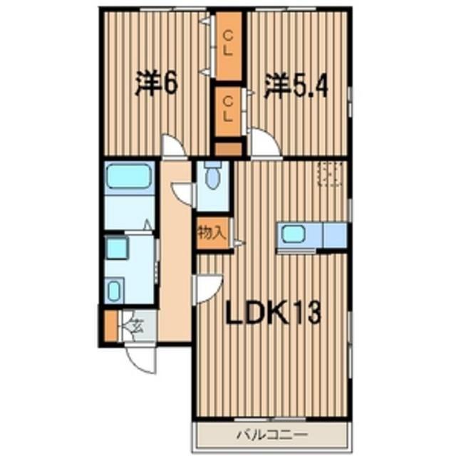 エグゼ湘南(2LDK/3階)の間取り写真