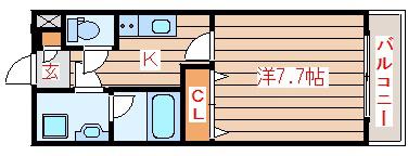 セレーナ宮城野(1K/3階)の間取り写真