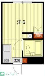 ハイツ山本(1K/1階)の間取り写真