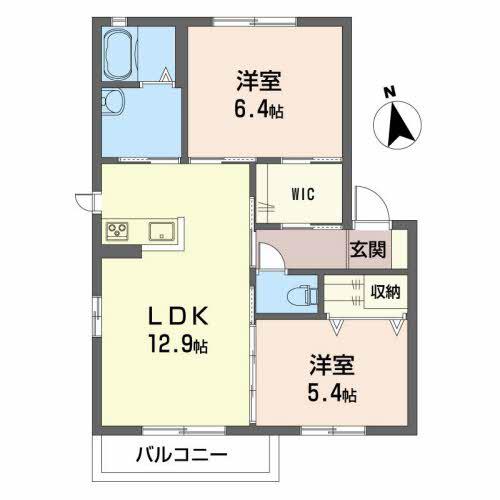 シャーメゾン・ファミーユD(2LDK/2階)の間取り写真