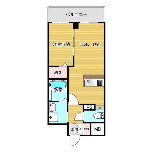 VITA荒本(1LDK/2階)の間取り写真