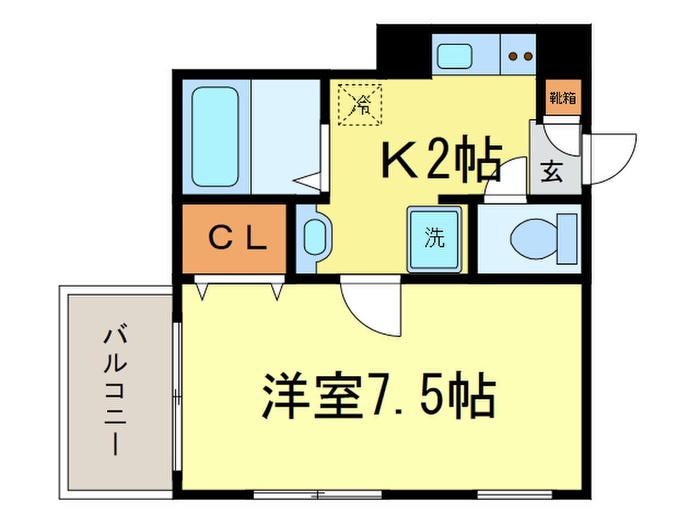 グレイスII(1K/3階)の間取り写真