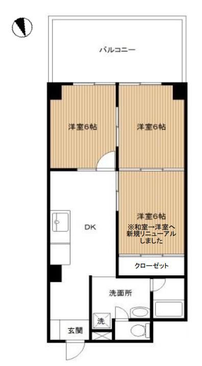 不動前マンション(3DK/2階)の間取り写真