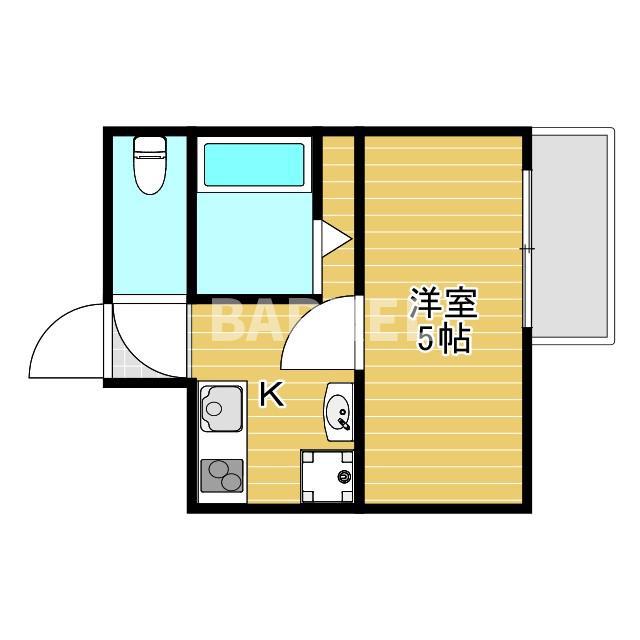 リーフ蛍池(1K/1階)の間取り写真