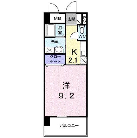 ベルマーレ(1K/5階)の間取り写真