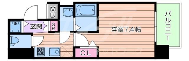エグゼ堺筋本町(1K/12階)の間取り写真