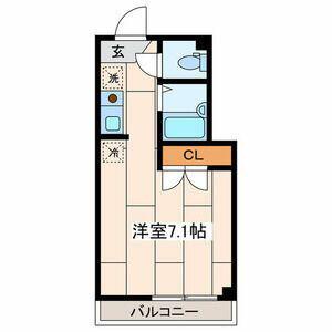 エスポワール(ワンルーム/3階)の間取り写真
