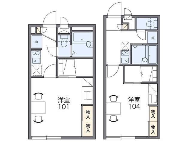 レオパレスPRIMROSE I(1K/2階)の間取り写真