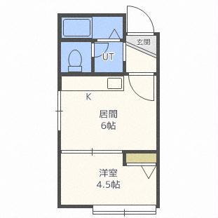 VILLAGE厚別II(1DK/2階)の間取り写真