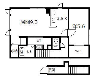 LA MOUR(1LDK/2階)の間取り写真