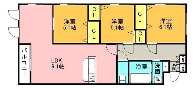 THE BELUGA 世田谷 RESIDENCE(3LDK/2階)の間取り写真