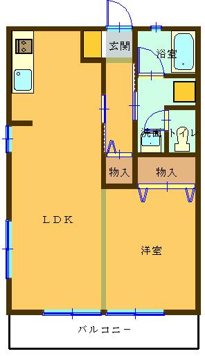 スカイコーポ三津(1LDK/7階)の間取り写真