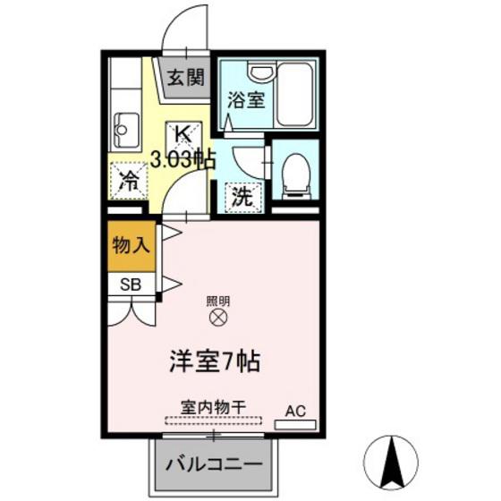 ナウ・ビラージュ(1K/1階)の間取り写真