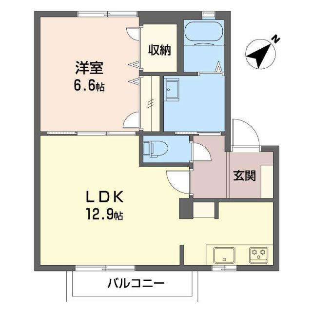 アヴァンティ(1LDK/1階)の間取り写真