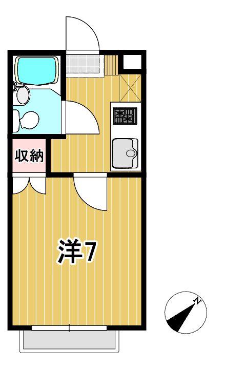 フォンティーヌ21(1K/2階)の間取り写真