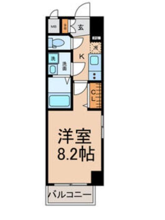 THE RESIDENCE SAKURAYAMA ウエスト(1K/7階)の間取り写真