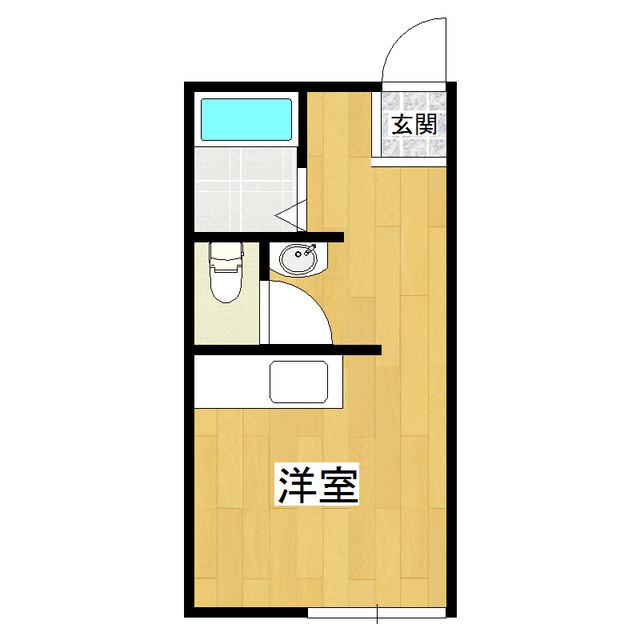 竹園ハイツI(ワンルーム/2階)の間取り写真