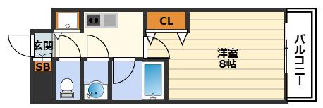 ONE ROOF FLAT TENJIMBASHI(1K/10階)の間取り写真