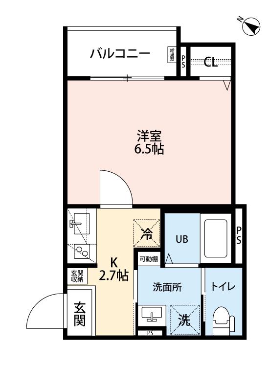 ROBOT HOME井尻III(1K/2階)の間取り写真