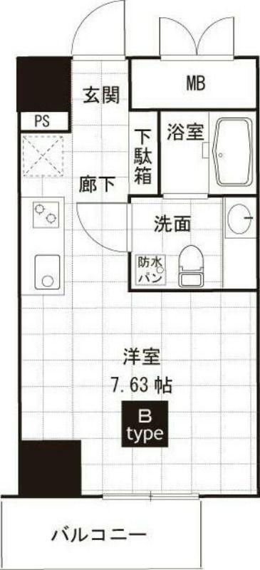 エムグランジュ(ワンルーム/8階)の間取り写真