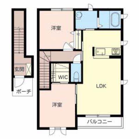 ソフィア(2LDK/2階)の間取り写真