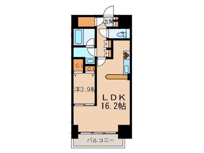 パークキューブ東品川(1LDK/5階)の間取り写真